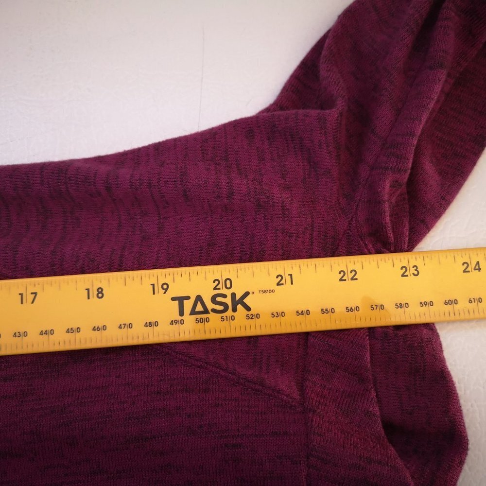Athleta Ladies Size Large Purple with Black 3/4 Length Sleeve Open Cardigan - Picture 8 of 9